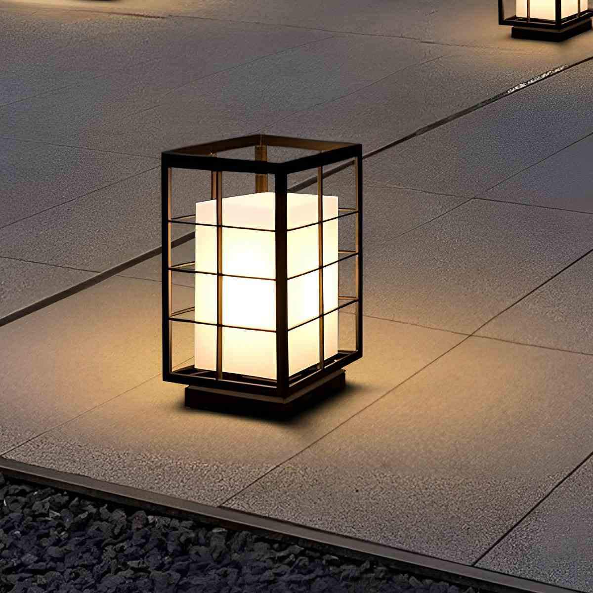 Modern Waterproof Square Lantern LED Outdoor Landscape Lawn Lighting - Glimvale