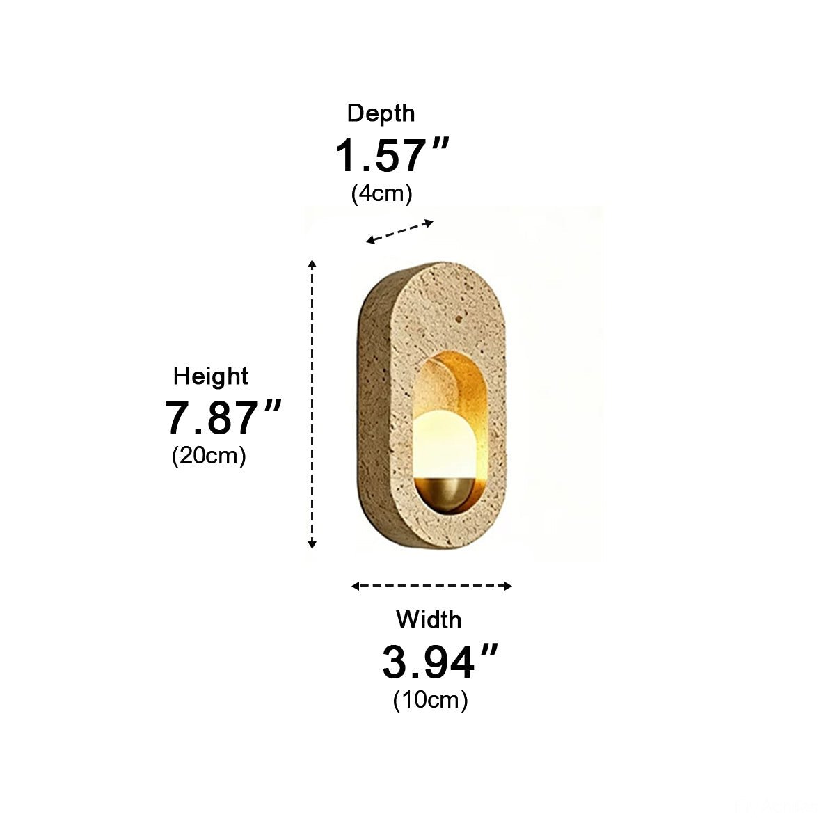Modern Waterproof Travertine LED Outdoor Wall Light - Glimvale