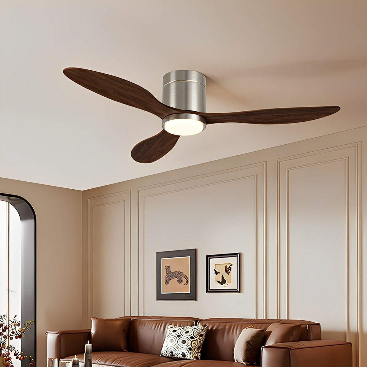 Modern Wing - inspired Blade Reverse Ceiling Fan - with Light - Glimvale