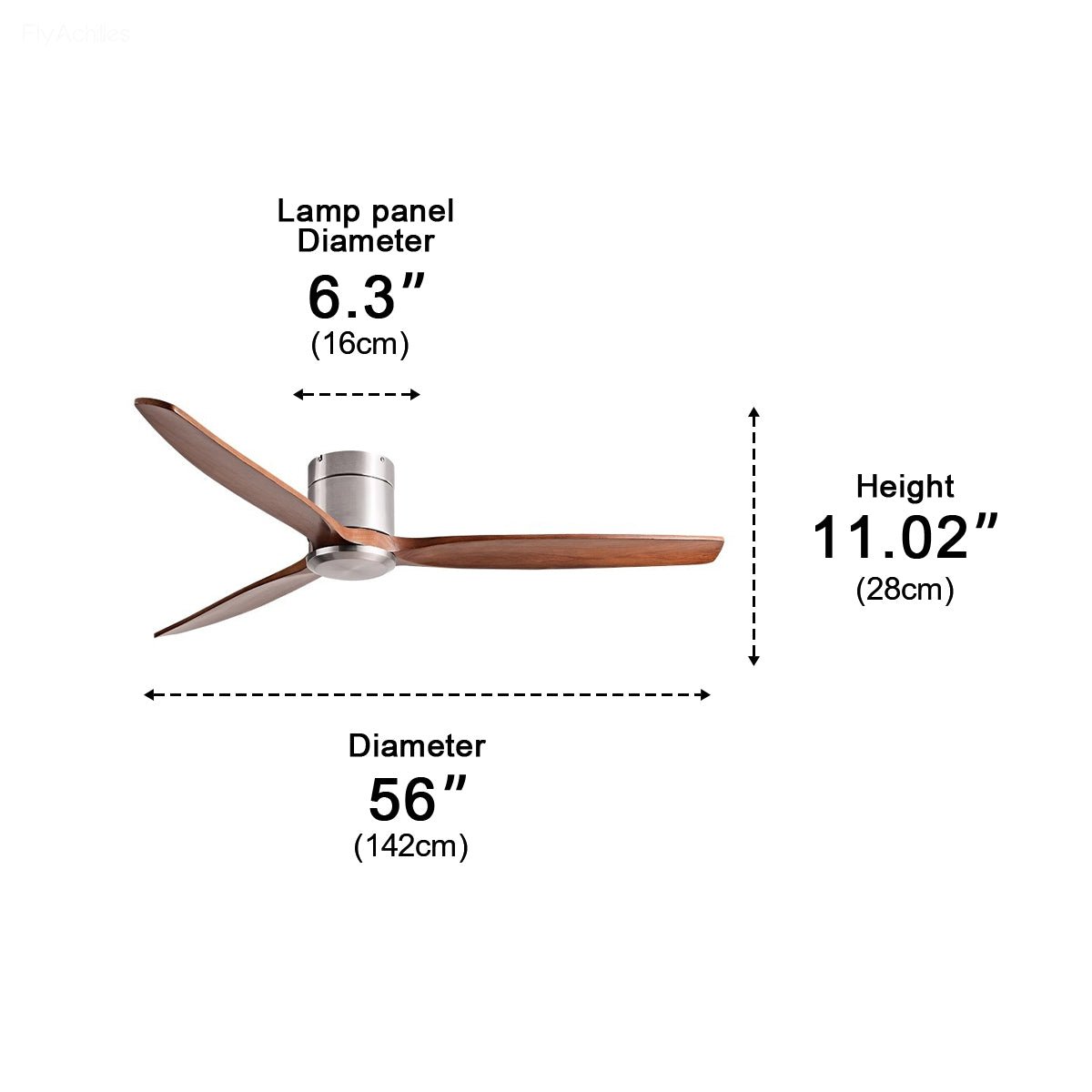 Modern Wood Grain 6-Speed Reverse DC Motor Fan Ceiling Fan Light - Glimvale