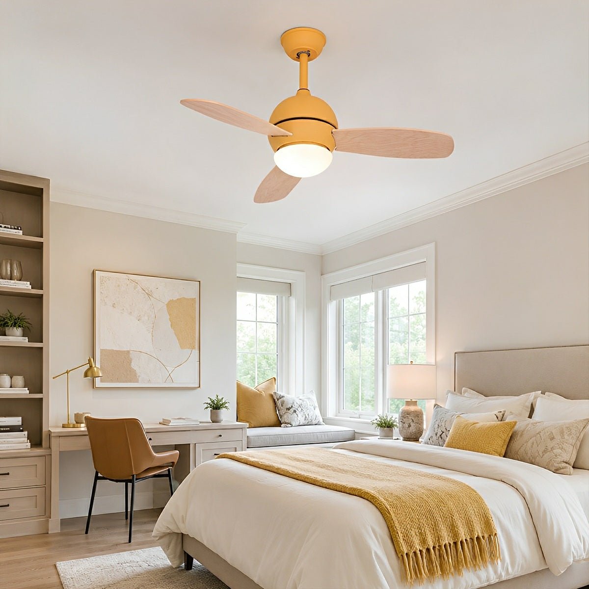 Nordic Minimalist LED Ceiling Paddle Fan DC Motor Fan Light - Glimvale