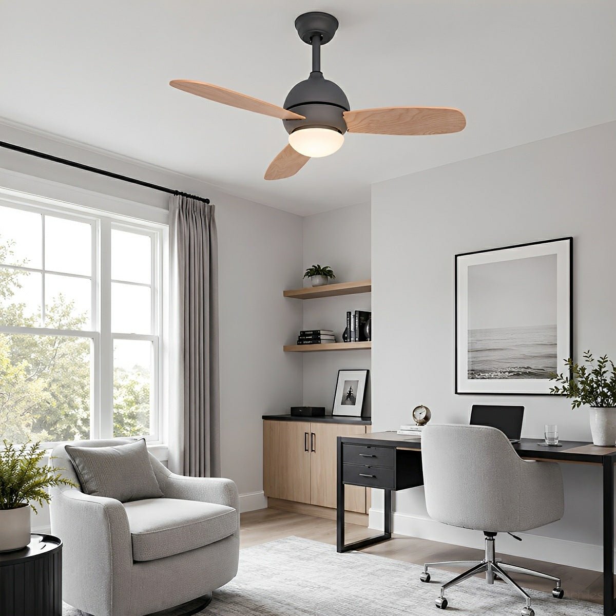 Nordic Minimalist LED Ceiling Paddle Fan DC Motor Fan Light - Glimvale