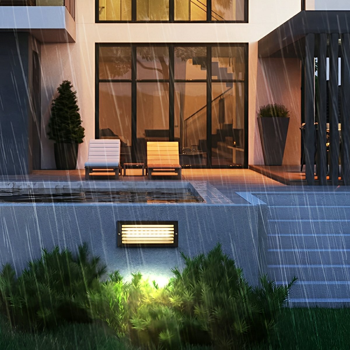 Outdoor Minimalist LED Recessed Stairway Wall Lights - Glimvale
