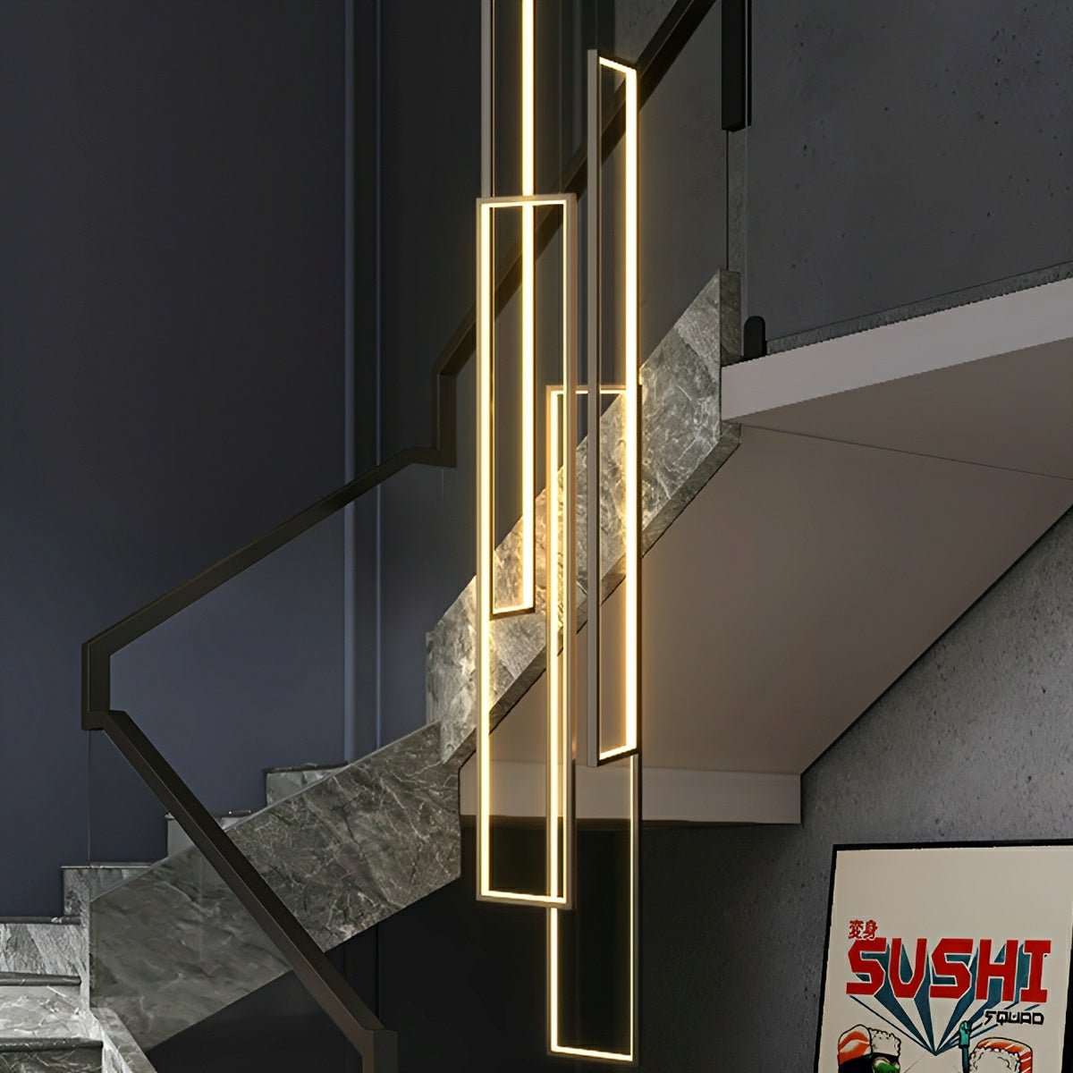 Rectangle LED Chandelier – Modern Minimalist - Glimvale