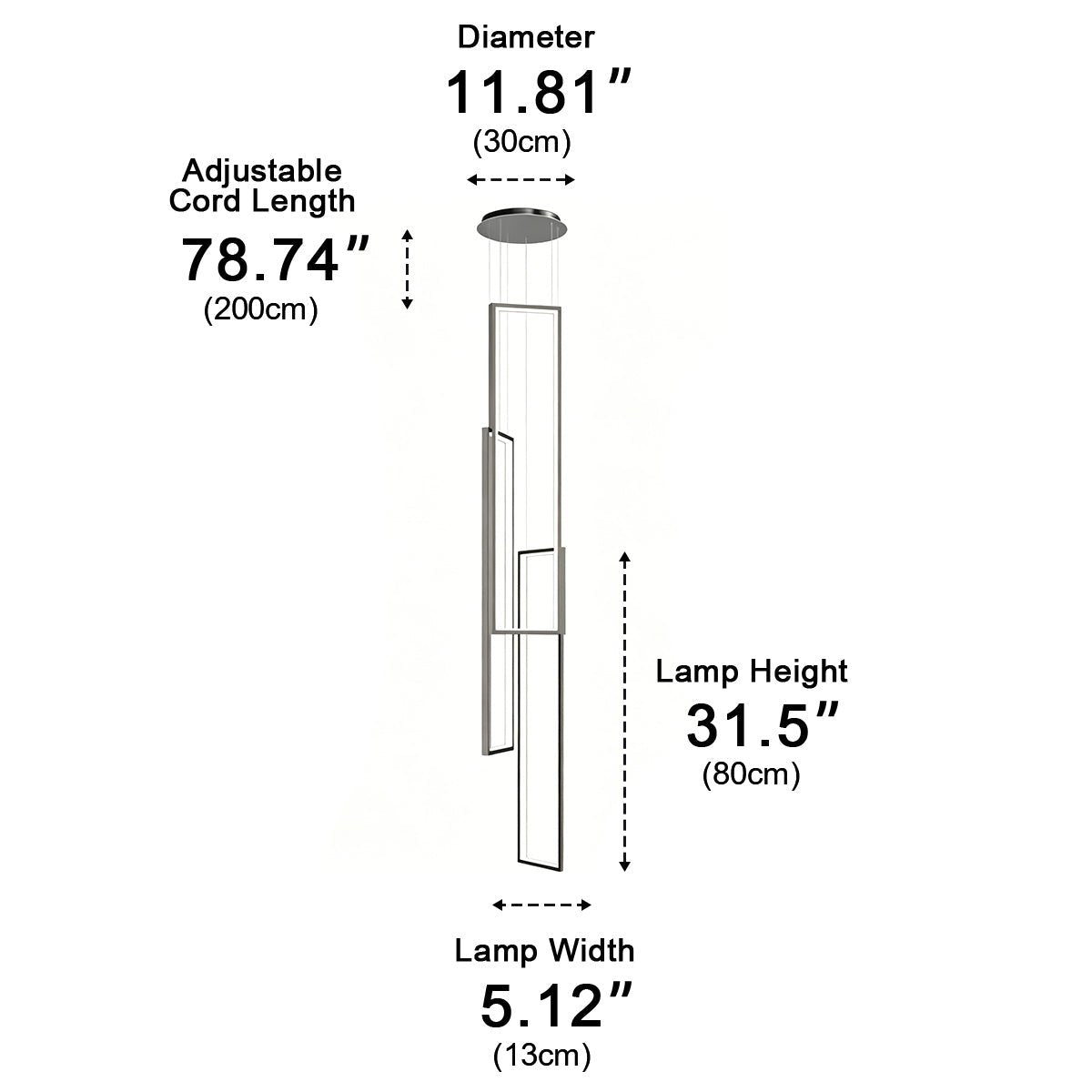 Rectangle LED Chandelier – Modern Minimalist - Glimvale