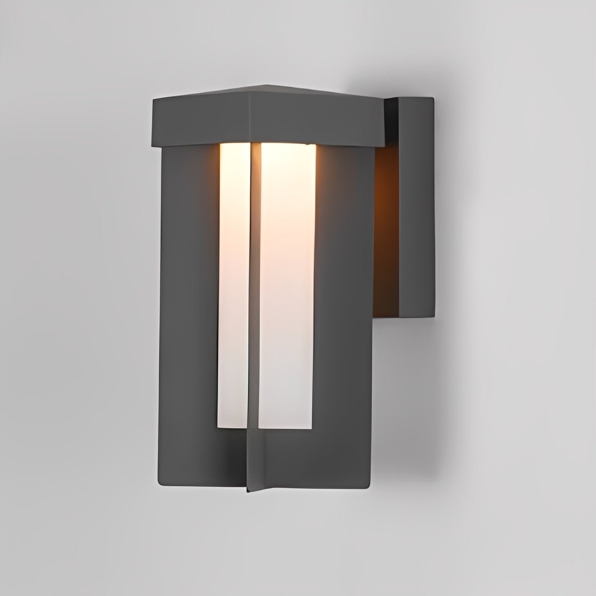 Rustic Modern Geometric Sculptural Waterproof Outdoor LED Porch Wall Lights - Glimvale