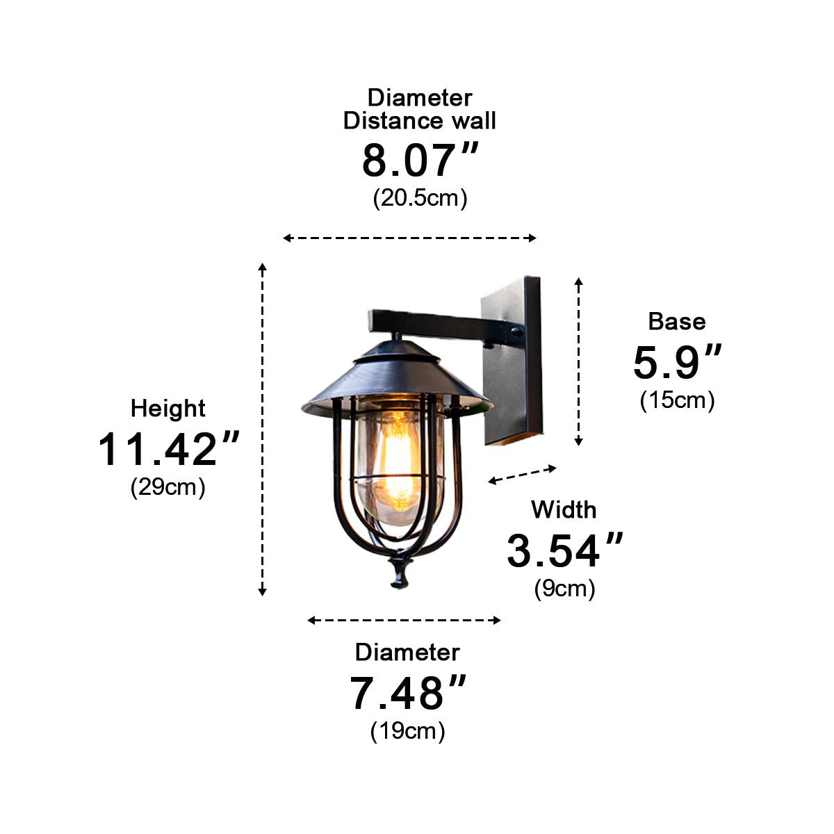 Solar Rustic Birdcage Waterproof Outdoor LED Porch Wall Light - Glimvale