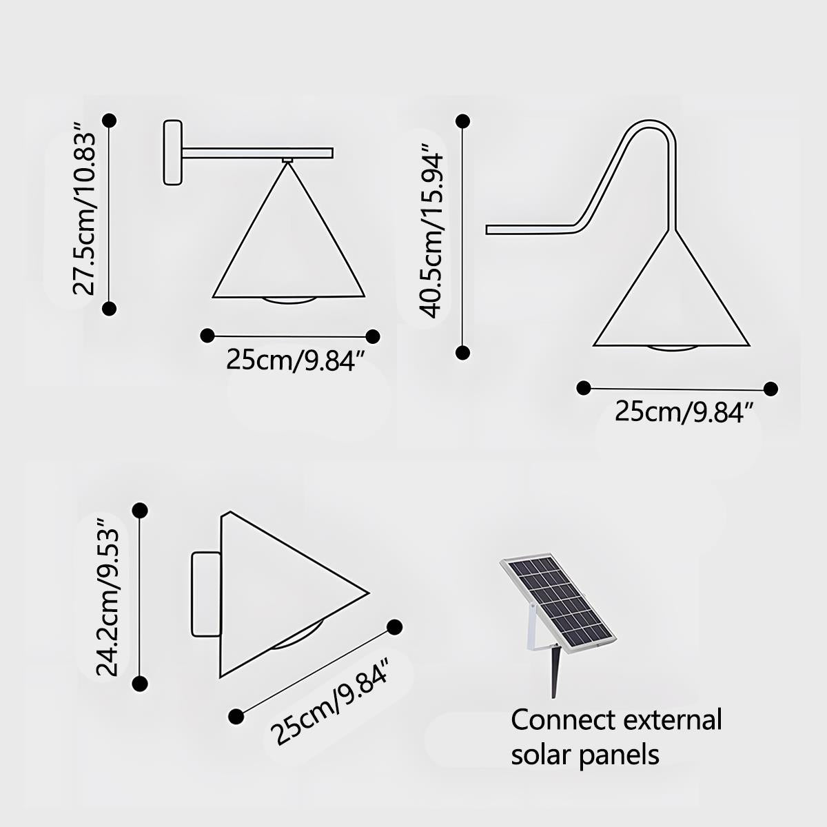 Solar Waterproof Modern Minimalist Bell LED Outdoor Wall Sconces - Glimvale