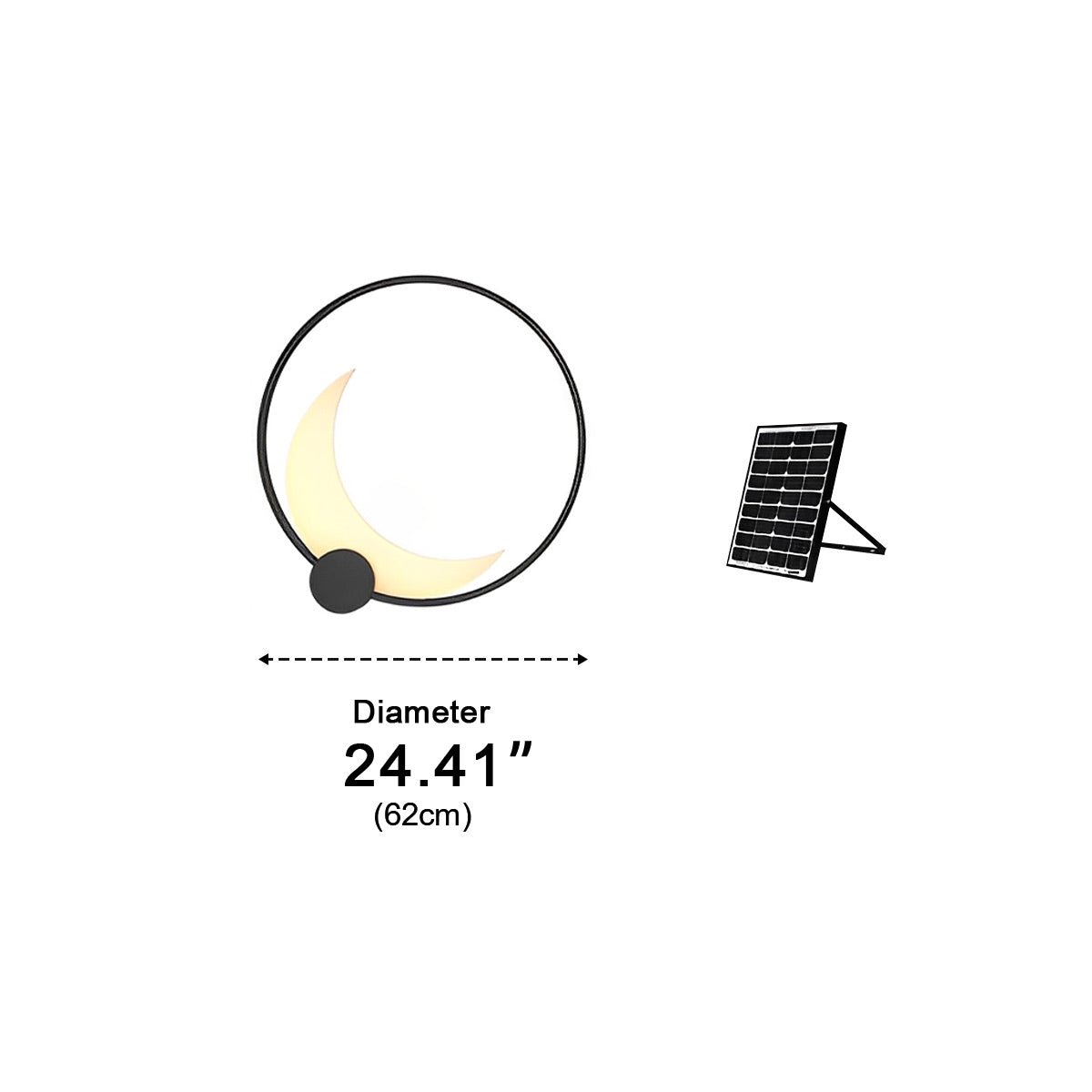 Solar Waterproof Moon LED Round Outdoor Wall Sconces - Glimvale