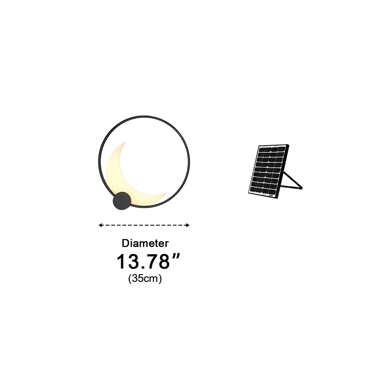 Solar Waterproof Moon LED Round Outdoor Wall Sconces - Glimvale