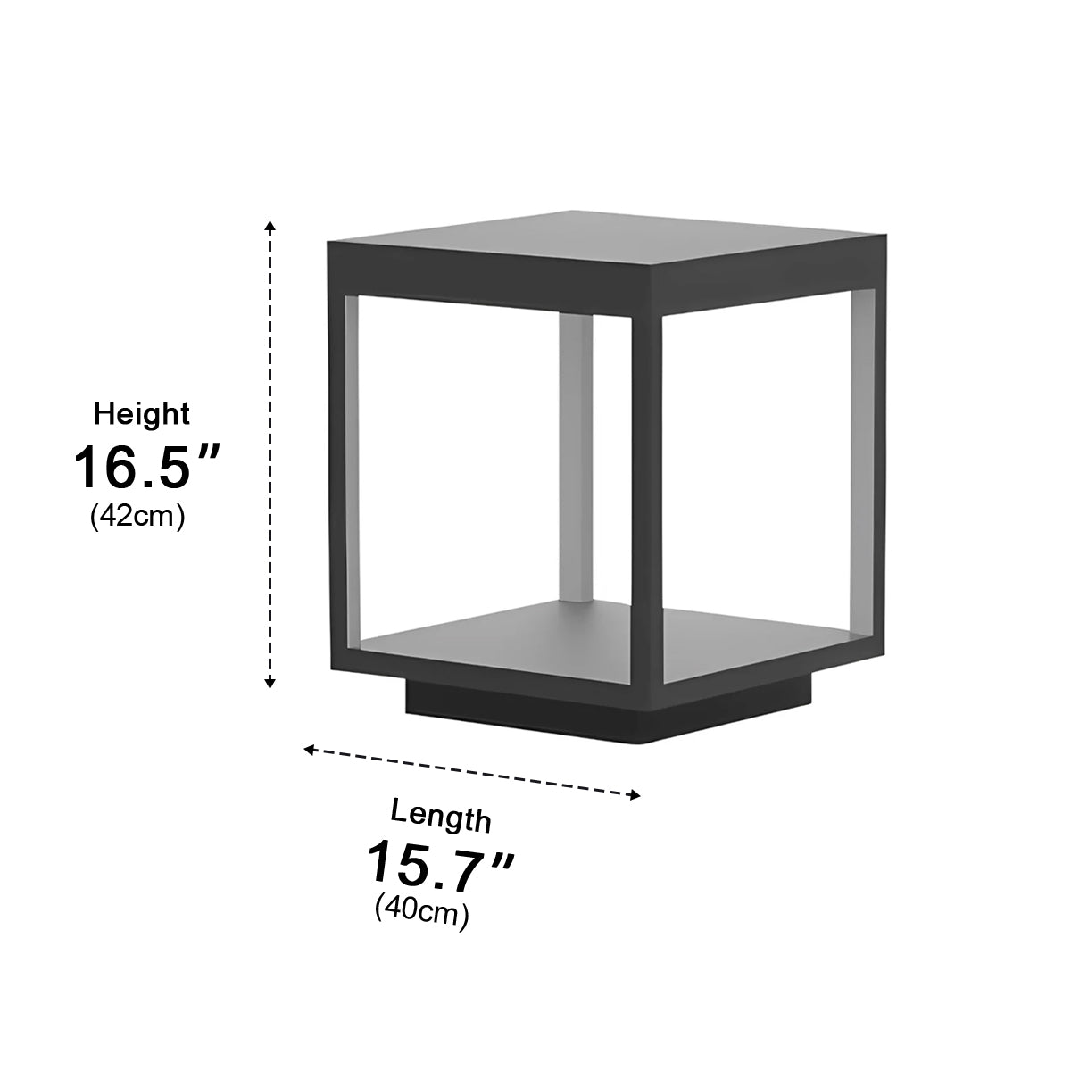 Square Hollow Frame Waterproof LED Courtyard Solar Post Cap Light - Glimvale
