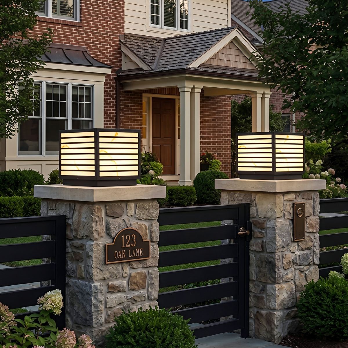 Square Waterproof LED Modern Outdoor Deck Post Lights - Glimvale