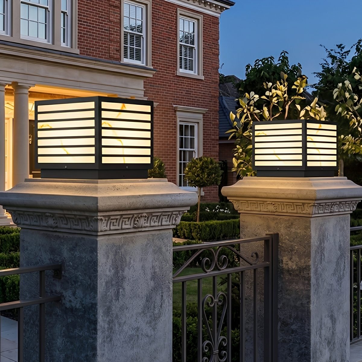 Square Waterproof LED Modern Outdoor Deck Post Lights - Glimvale