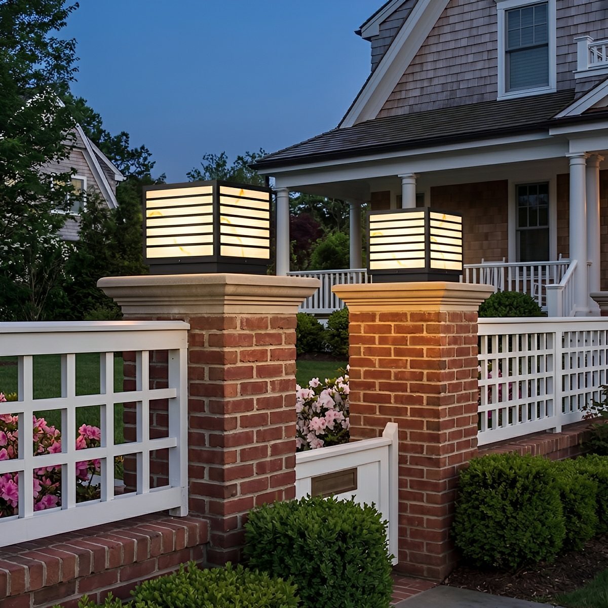 Square Waterproof LED Modern Outdoor Deck Post Lights - Glimvale