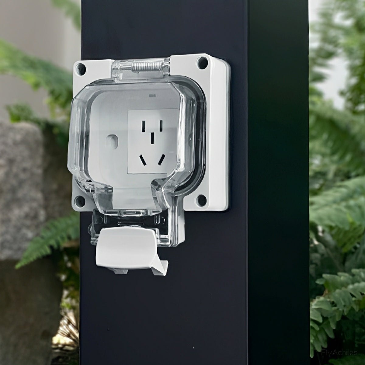 Steel Outdoor Waterproof Pathway Lights with GFCI-Protected Outlet - Glimvale
