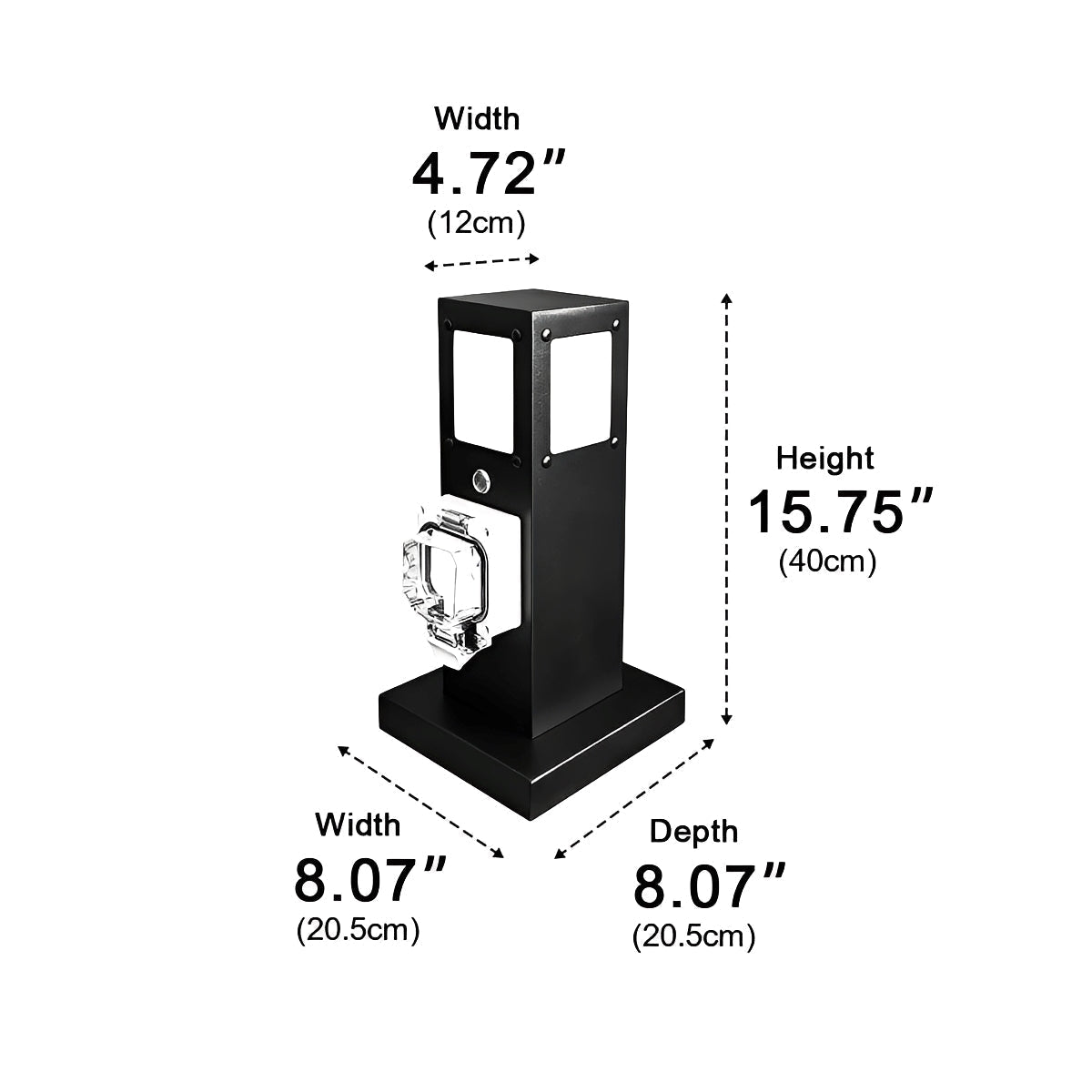 Steel Outdoor Waterproof Pathway Lights with GFCI-Protected Outlet - Glimvale