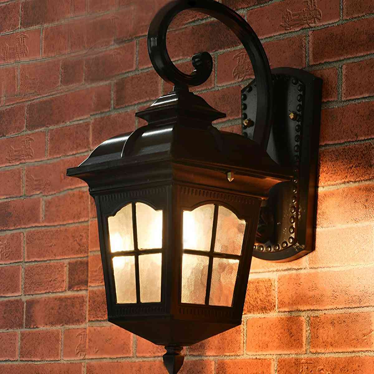 Vintage Rustic Cross Waterproof Outdoor LED Lantern Porch Wall Lights - Glimvale