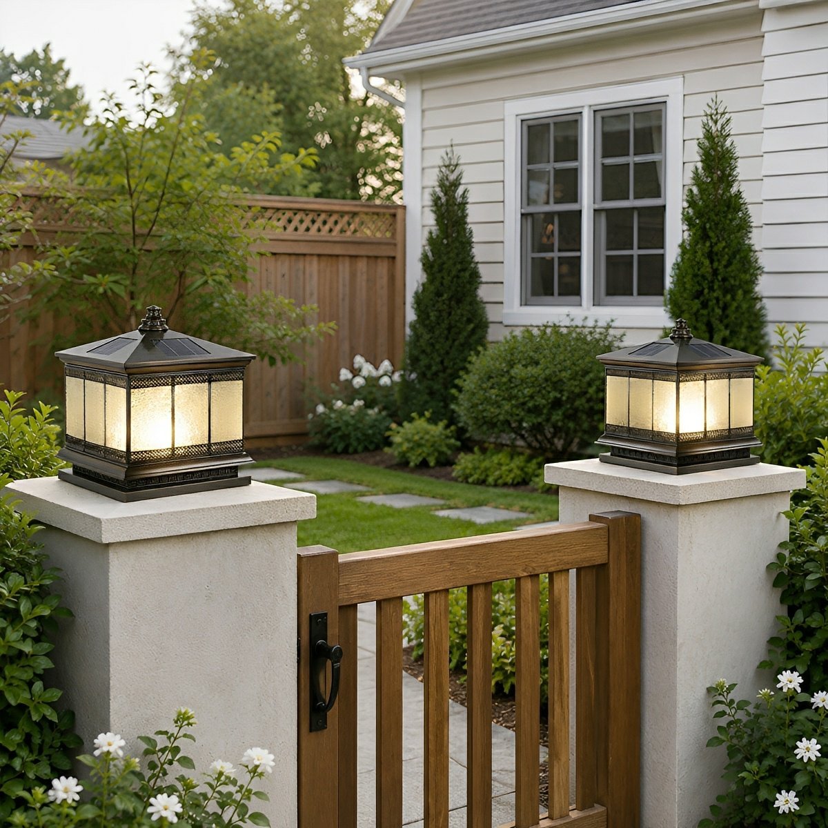 Vintage Waterproof Tower Shape Fence Outdoor Post Caps Lights - Glimvale