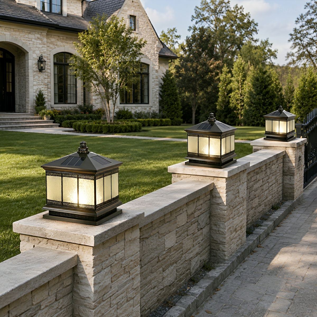 Vintage Waterproof Tower Shape Fence Outdoor Post Caps Lights - Glimvale