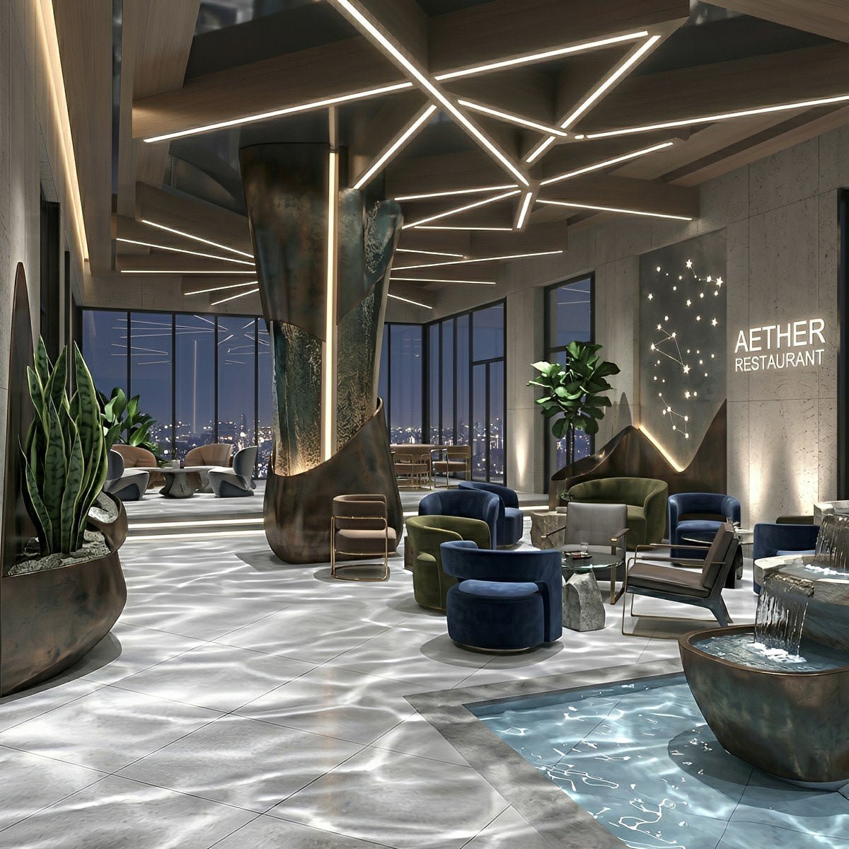 Waterproof 3D Dynamic Ocean Water Ripple LED Spotlight Ambient Lighting - Glimvale