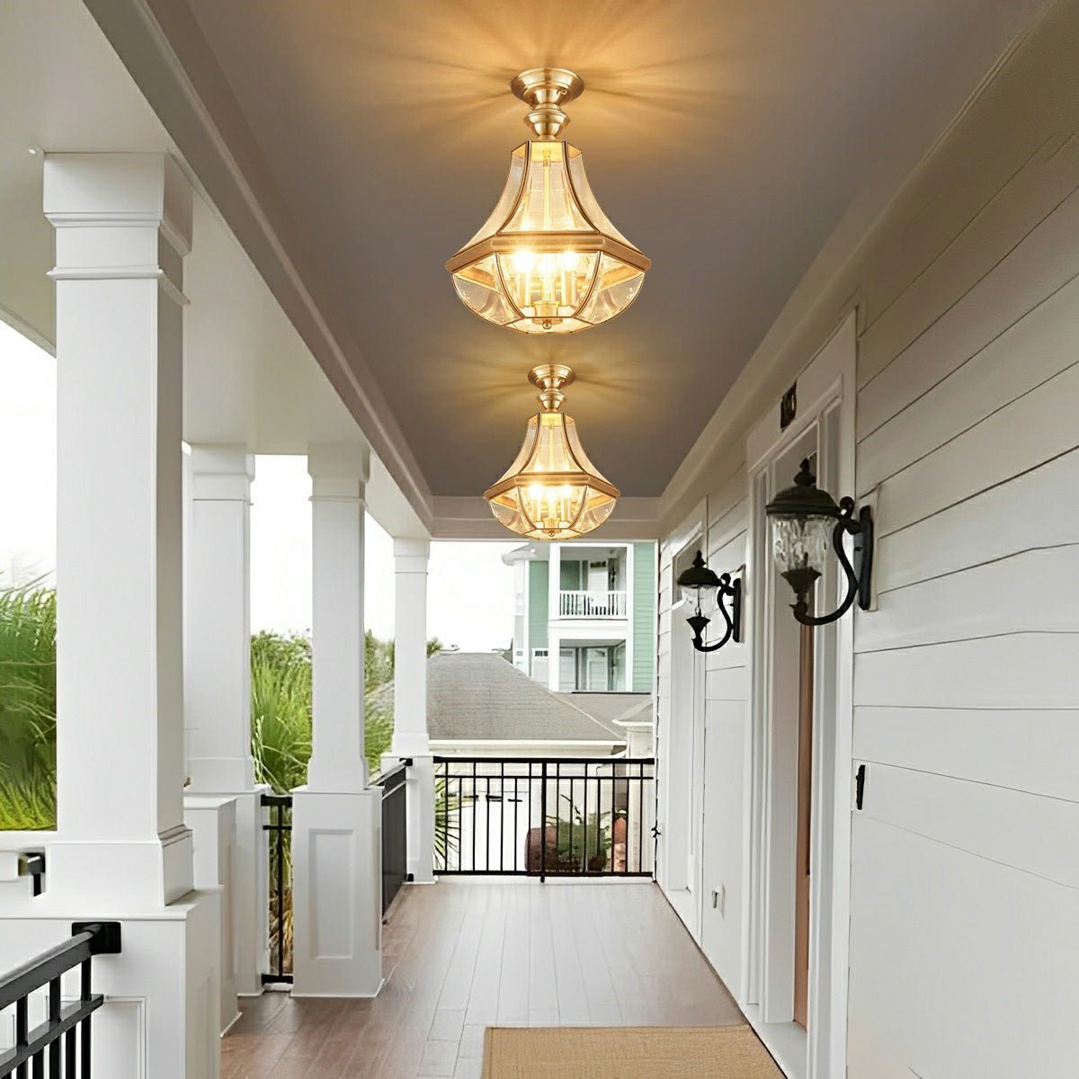 Waterproof Copper Luxury Diamond LED Outdoor Ceiling Lights - Glimvale
