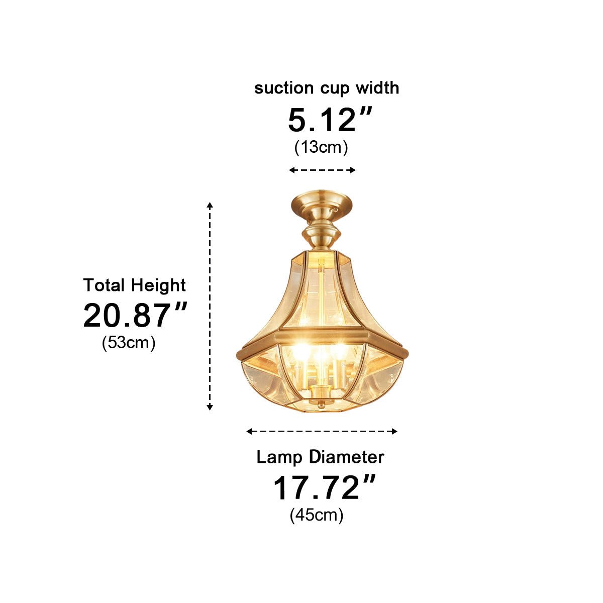 Waterproof Copper Luxury Diamond LED Outdoor Ceiling Lights - Glimvale