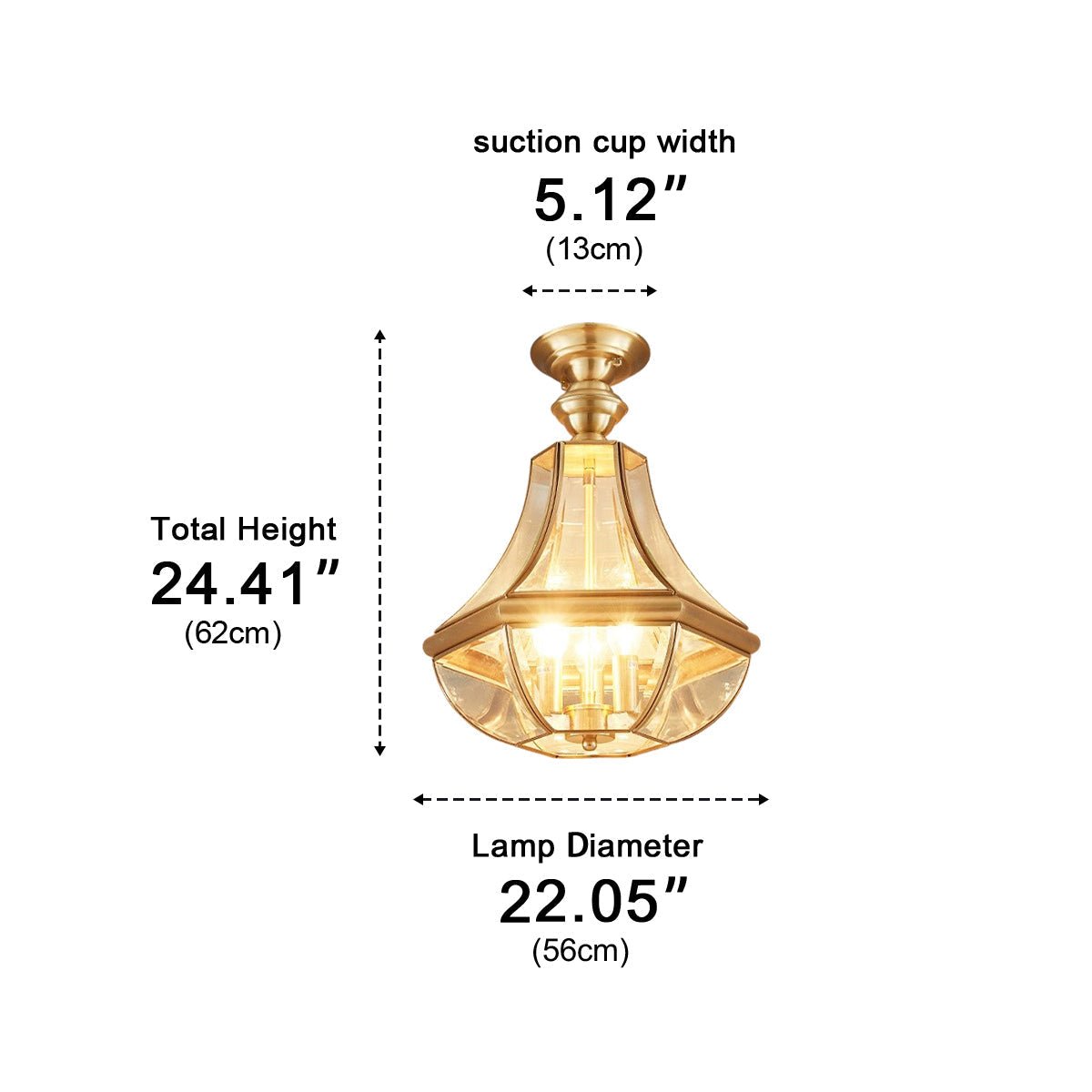 Waterproof Copper Luxury Diamond LED Outdoor Ceiling Lights - Glimvale