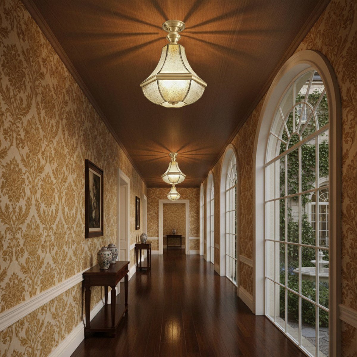 Waterproof Copper Luxury Diamond LED Outdoor Ceiling Lights - Glimvale