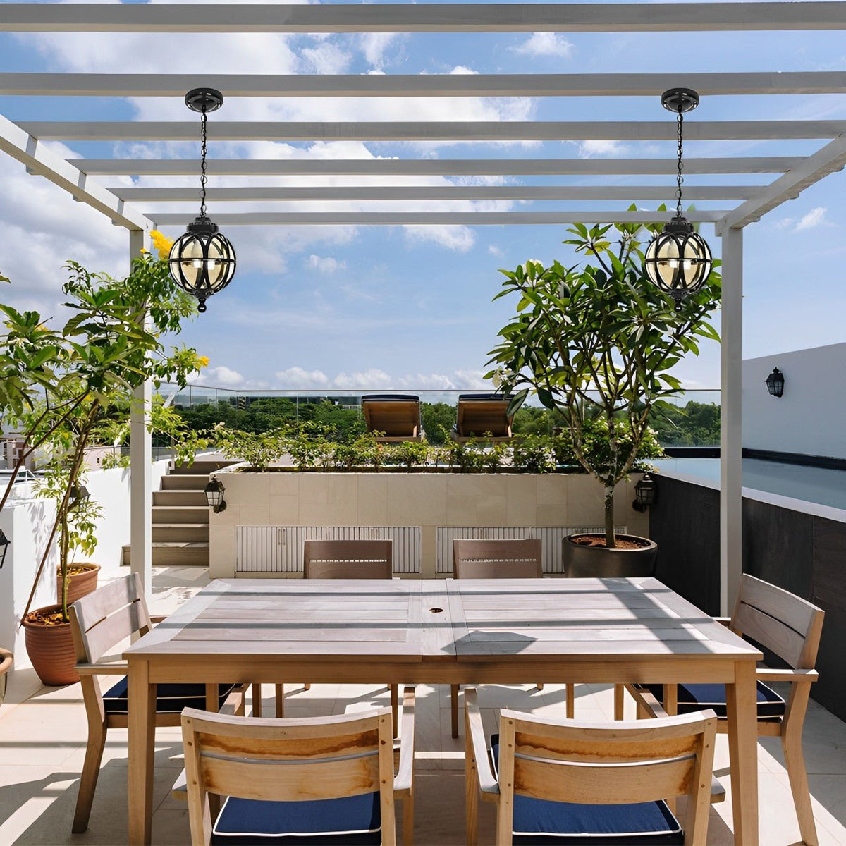 Waterproof Globe Outdoor Hanging Pendant Lights - Glimvale