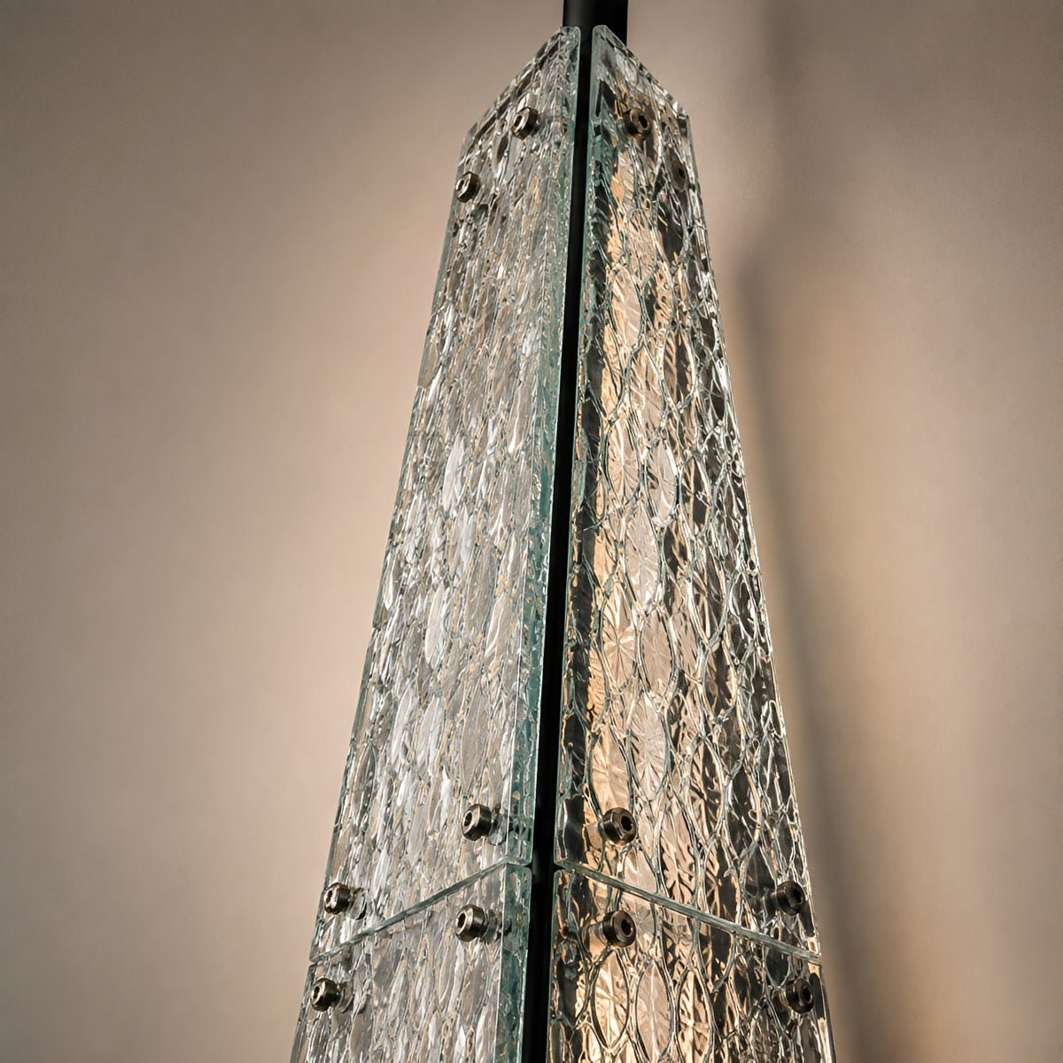 Waterproof Luxury Diamond Leaf Textured Glass Outdoor Wall Light - Glimvale