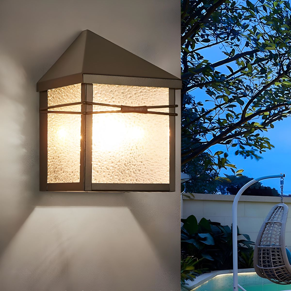 Waterproof Modern Farmhouse House Shape Outdoor LED Porch Wall Lights - Glimvale