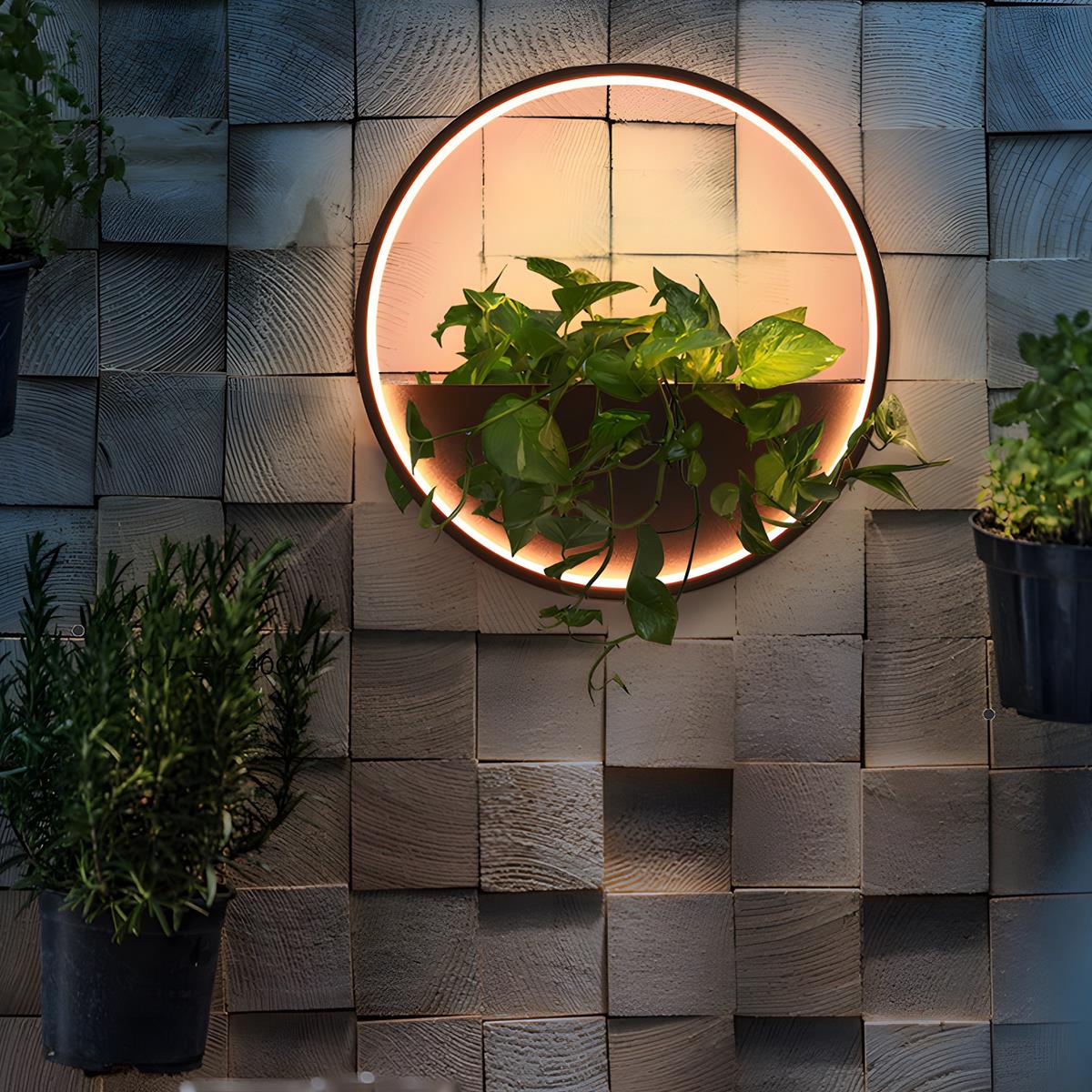 Waterproof Solar LED Outdoor Wall Light Plants Pot - Glimvale