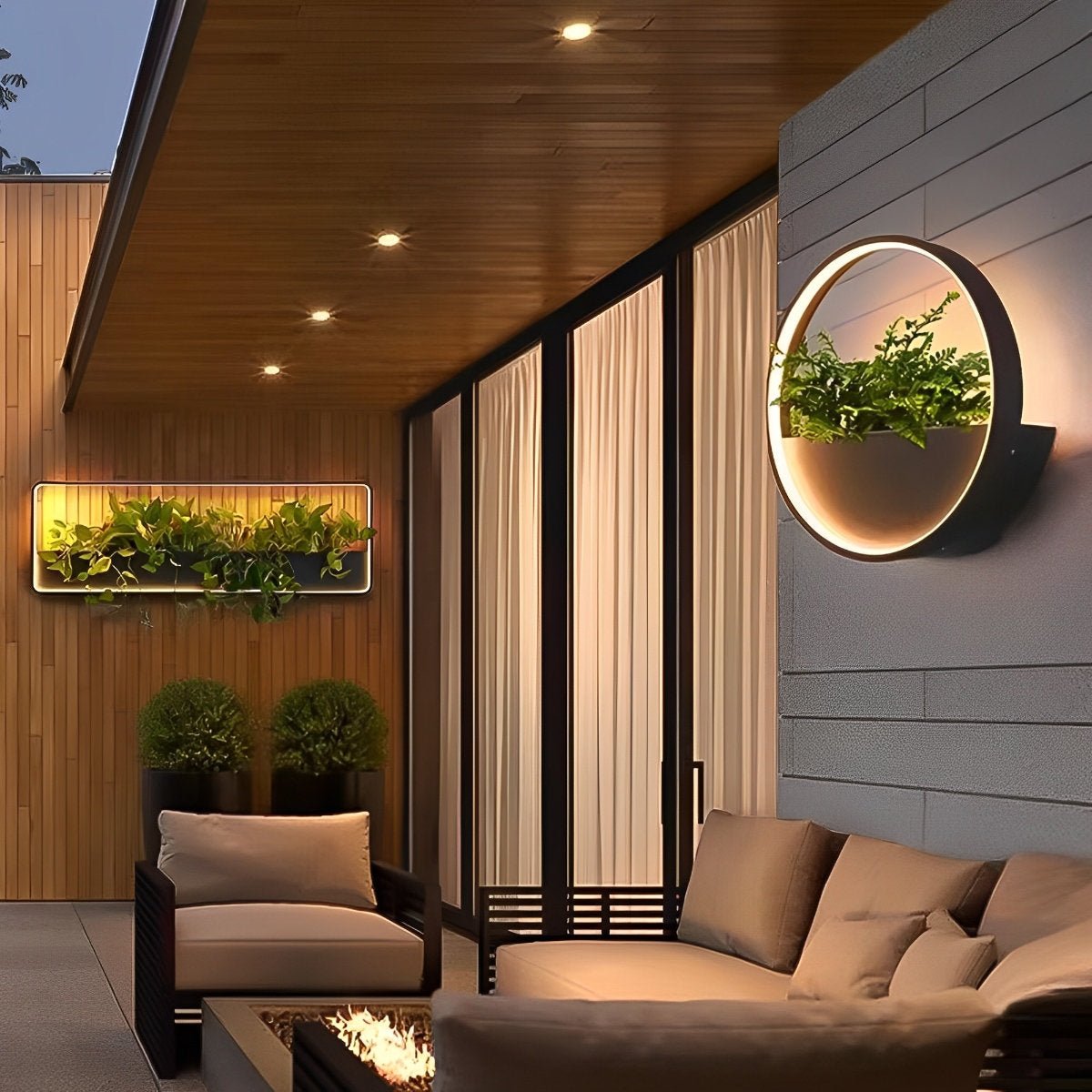 Waterproof Solar LED Outdoor Wall Light Plants Pot - Glimvale