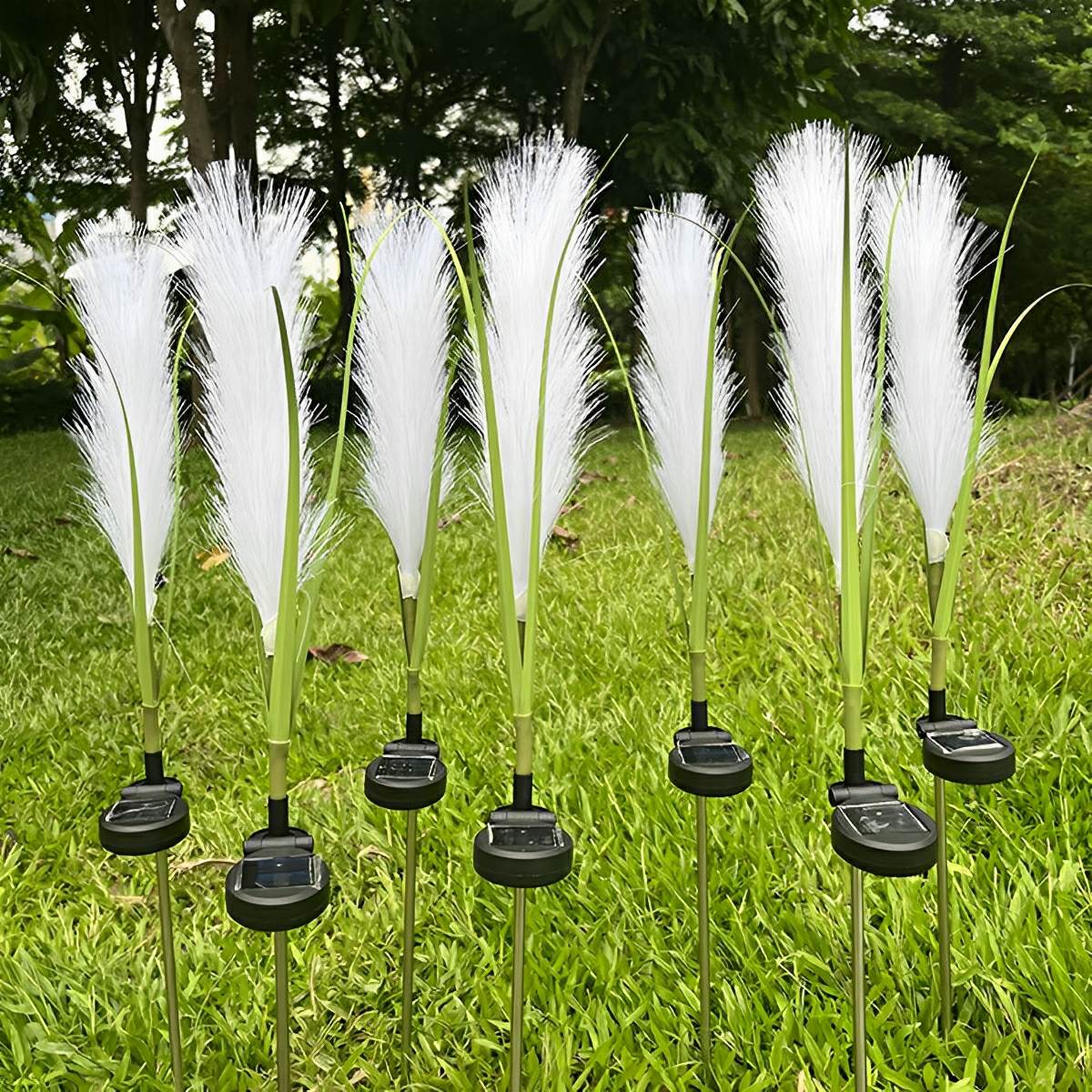 10pcs Solar Waterproof Simulated Reed Fiber Optic Outdoor Lawn Lights - Glimvale
