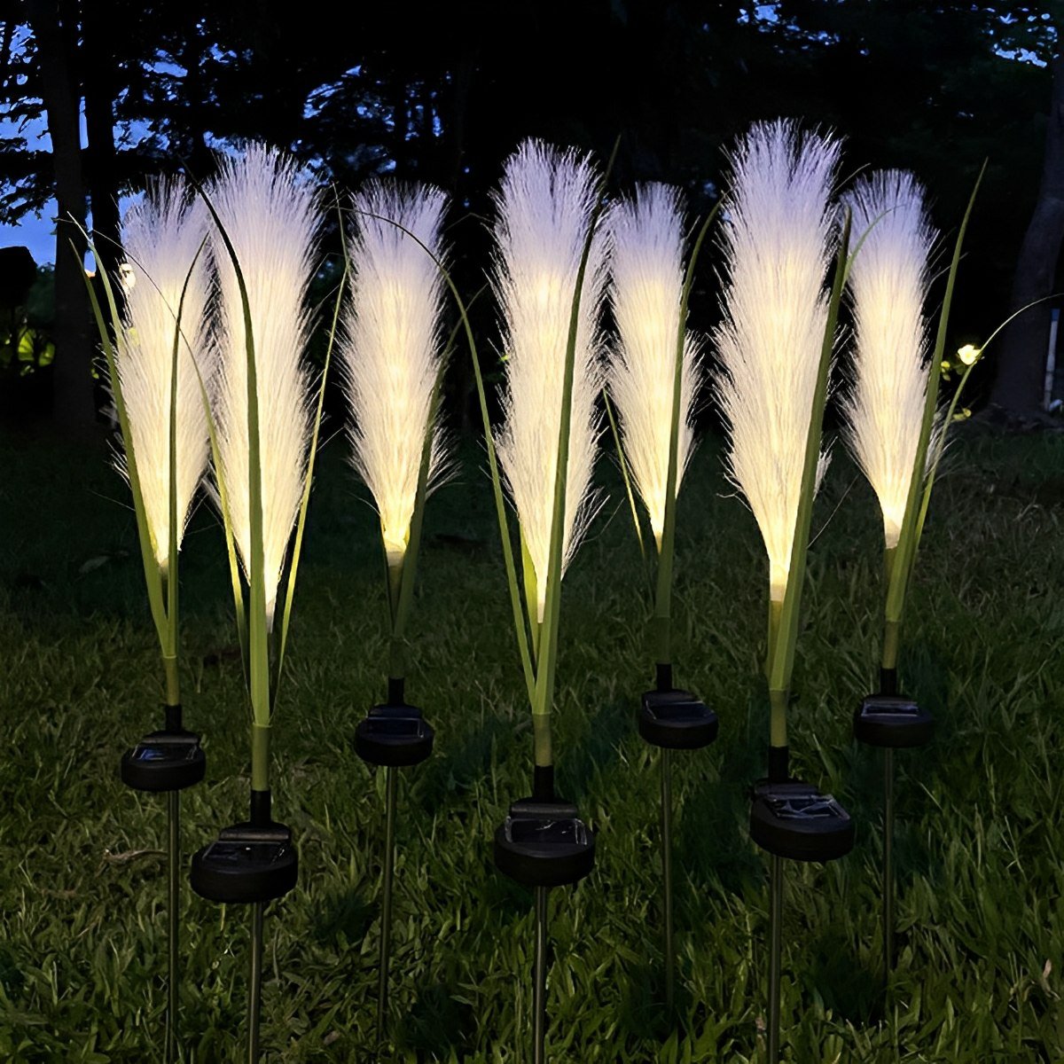 10pcs Solar Waterproof Simulated Reed Fiber Optic Outdoor Lawn Lights - Glimvale