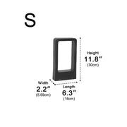Rectangular Frame Waterproof Led Black Modern Bollard Fixtures Post Lamp - Glimvale