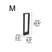 Rectangular Frame Waterproof Led Black Modern Bollard Fixtures Post Lamp - Glimvale