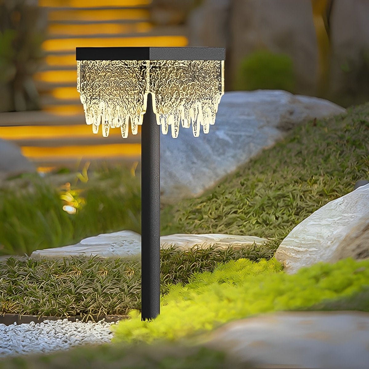 27.56'' Square Waterproof Solar Outdoor Lawn Landscape Light - Glimvale