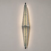 Waterproof Luxury Diamond Leaf Textured Glass Outdoor Wall Light