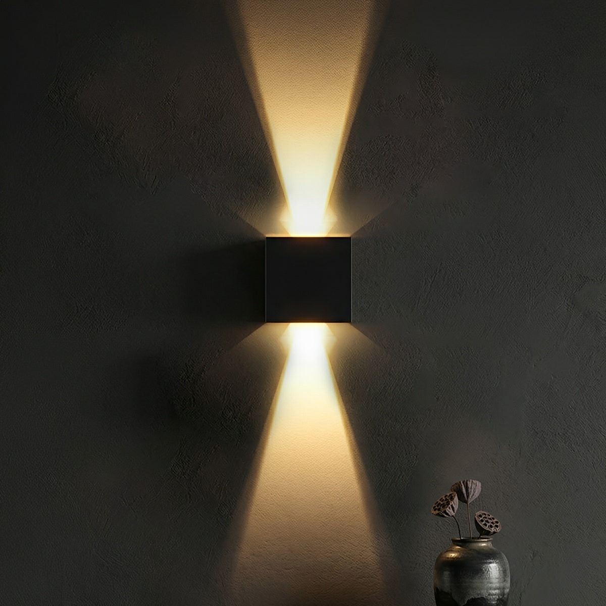 Black Adjustable Up And Down LED Lighting Exterior Porch Lights - Glimvale
