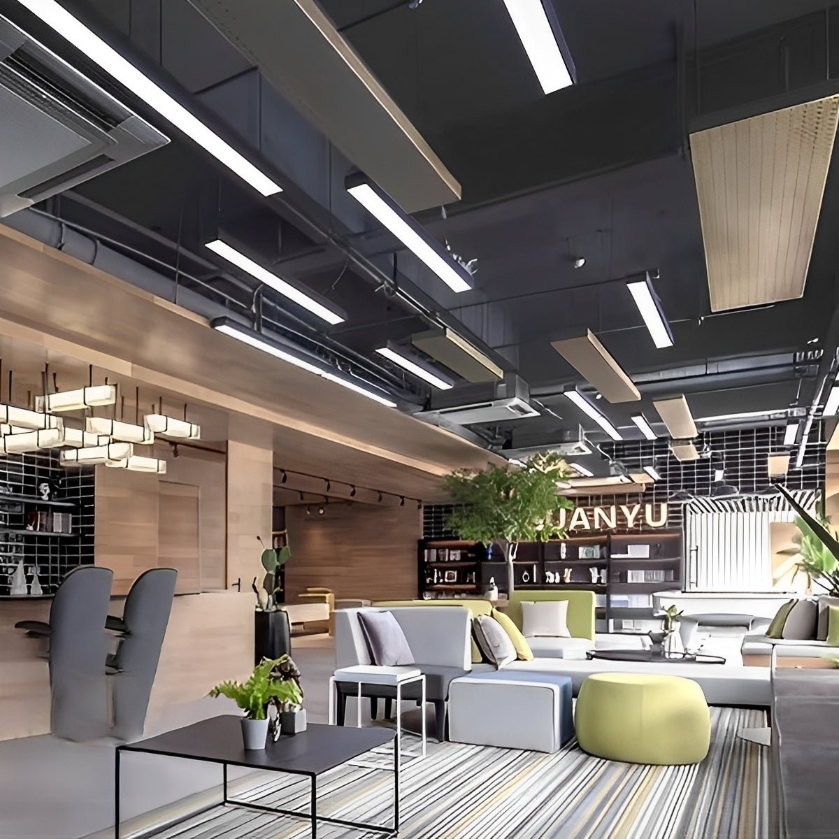 Black LED Recessed Hanging Linear Light - Glimvale