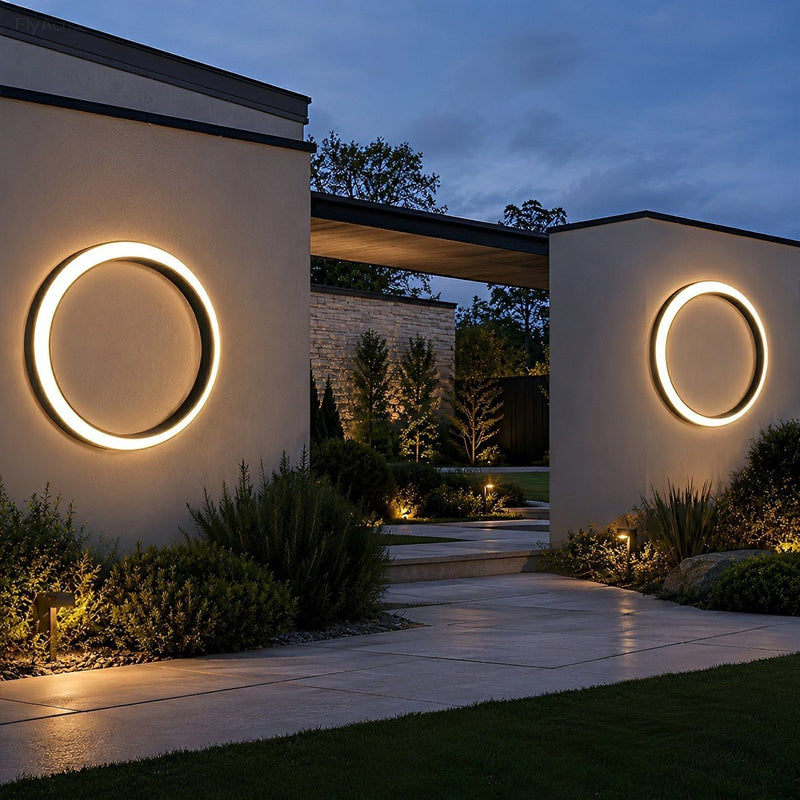 Circular Moon Led Waterproof Wall Light - Glimvale