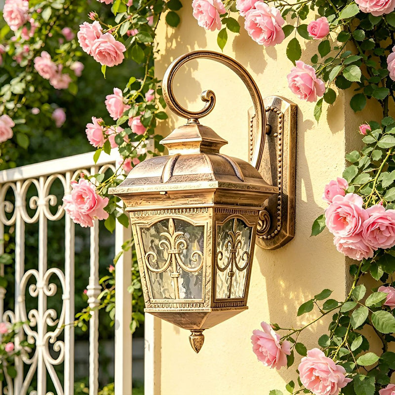 Classic European Outdoor Waterproof Tower Glass Wall Light LED Exterior Sconce - Glimvale