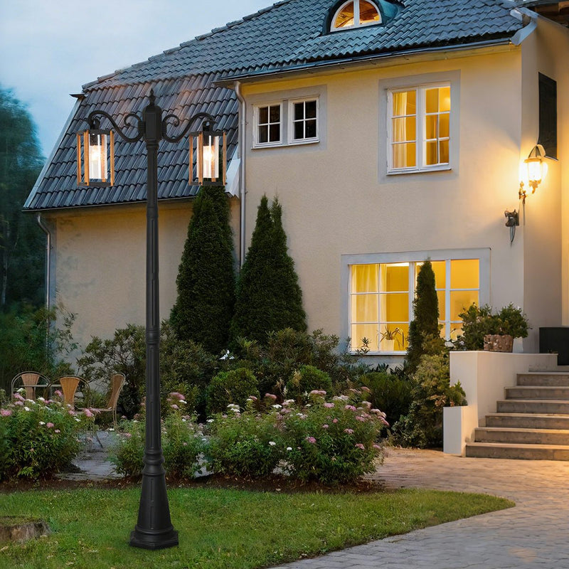 Classic Round Coach Lamps LED Outdoor Pathway Post Lights - Glimvale
