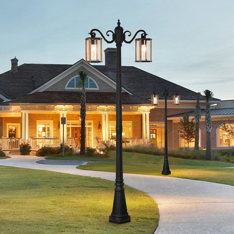 Classic Round Coach Lamps LED Outdoor Pathway Post Lights - Glimvale