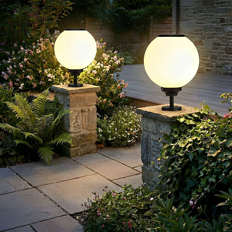 Classic Solar Fence Waterproof Globe LED Fence Post Caps Lights - Glimvale