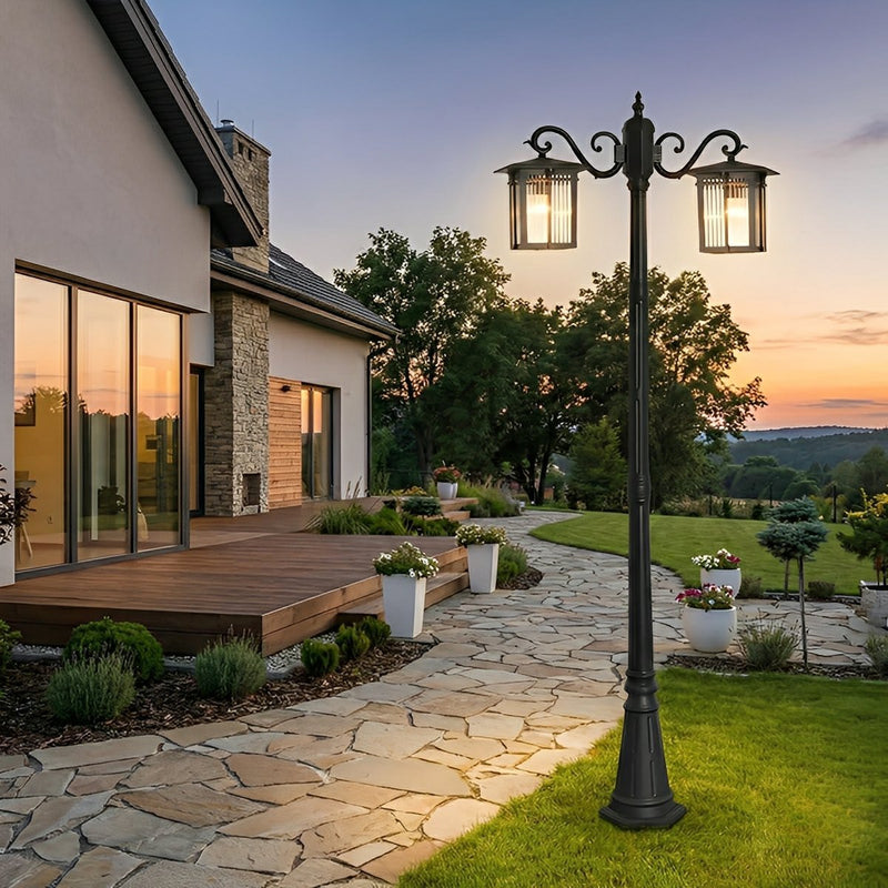 Classic Square Coach Lamps LED Outdoor Pathway Post Lights - Glimvale