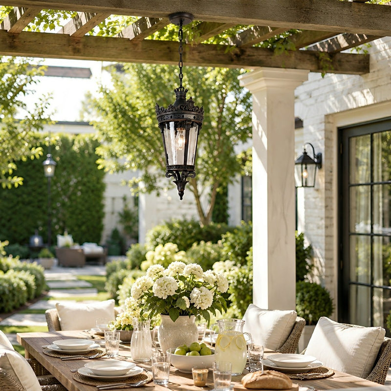 Classic Vintage European Lantern Outdoor Pendant Light - Glimvale