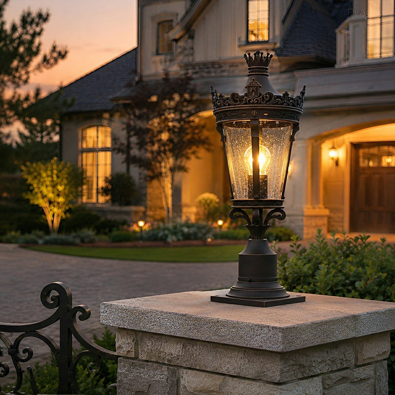Classic Vintage European Lantern Outdoor Post Light - Glimvale