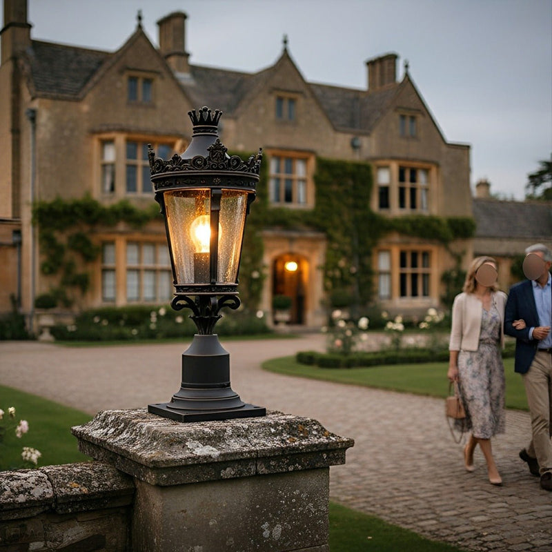 Classic Vintage European Lantern Outdoor Post Light - Glimvale